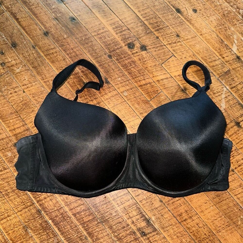 Cacique Black Satiny Boost Balconette 42dd Bra